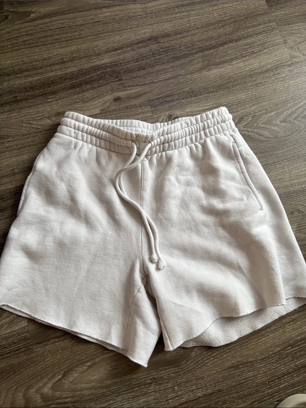 TNA Cream Drawstring Athletic Shorts